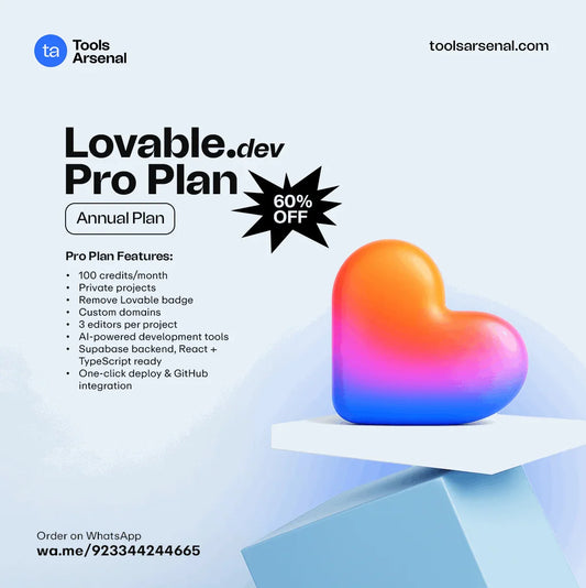 Lovable.dev Pro – 1 Year Subscription UpTo 60% off