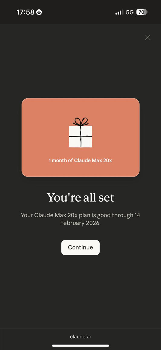 Claude Max 20x Plan Gift Vouchers