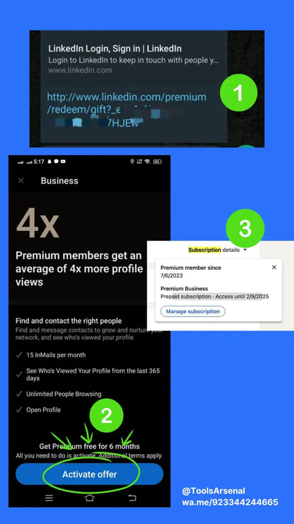 Linkedin Premium Business 3/6/12 Months Plan