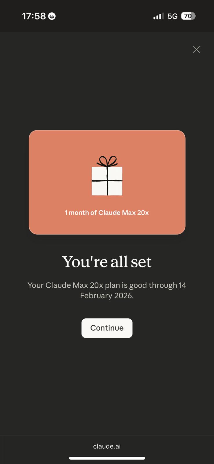 Claude Max 20x Plan Gift Vouchers
