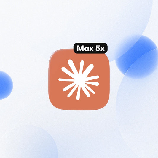 Claude Max 5x Plan gift voucher icon on a light blue background at toolsarsenal.com