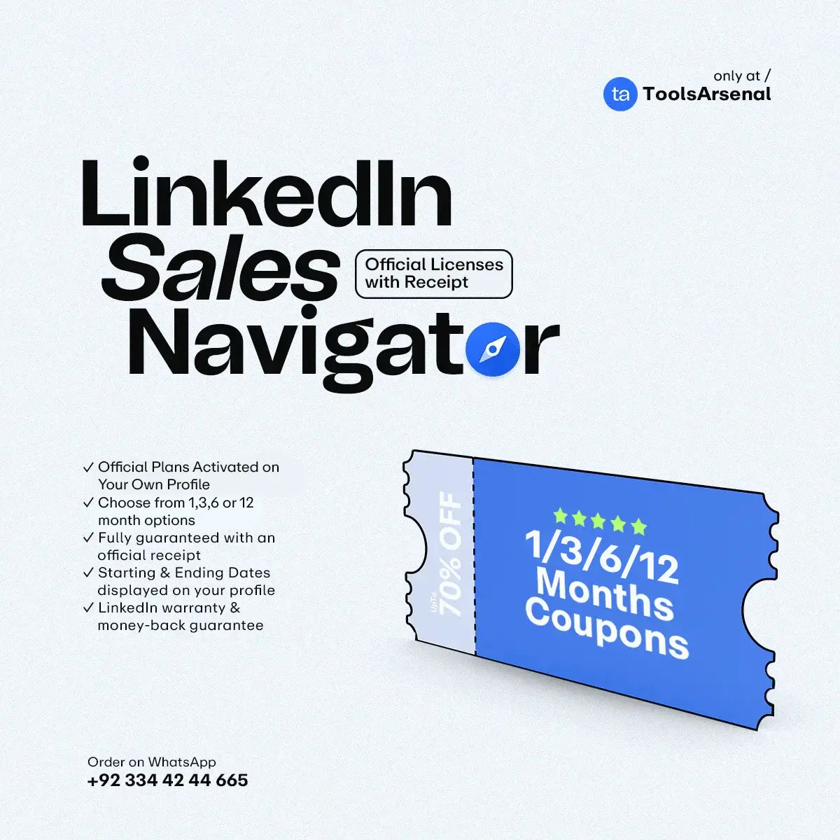 Linkedin Sales Navigator | Coupons and Email Invite | 1/3/6/12 Months Plans